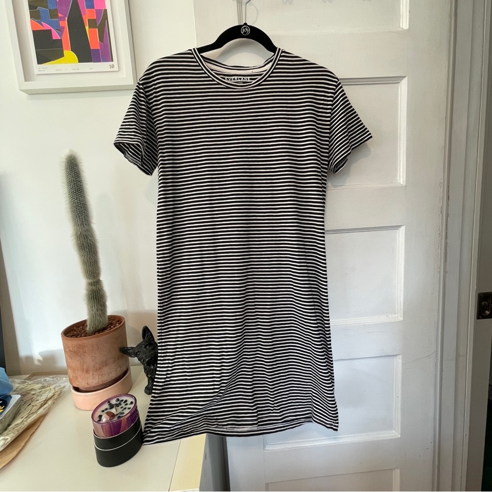 Everlane black and white tee shirt dress size small